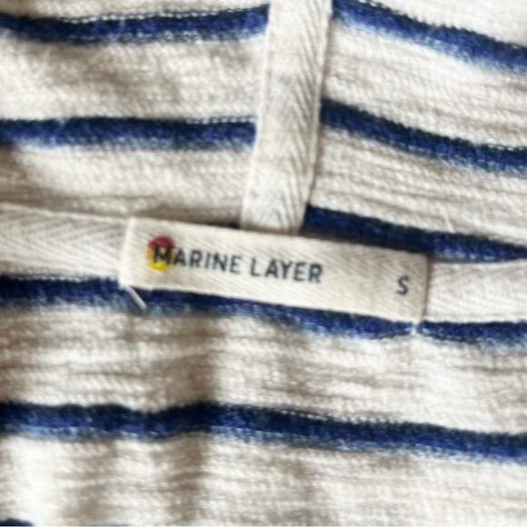 Marine Layer Women’s White and Blue Striped Sweatshirt Hoodie Size small - Picture 4 of 7
